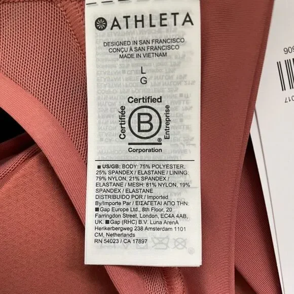 ATHLETA Womens Ultimate Adjustable Bra D-DD NEW Sz Large L Muted Red Racerback - Picture 11 of 12